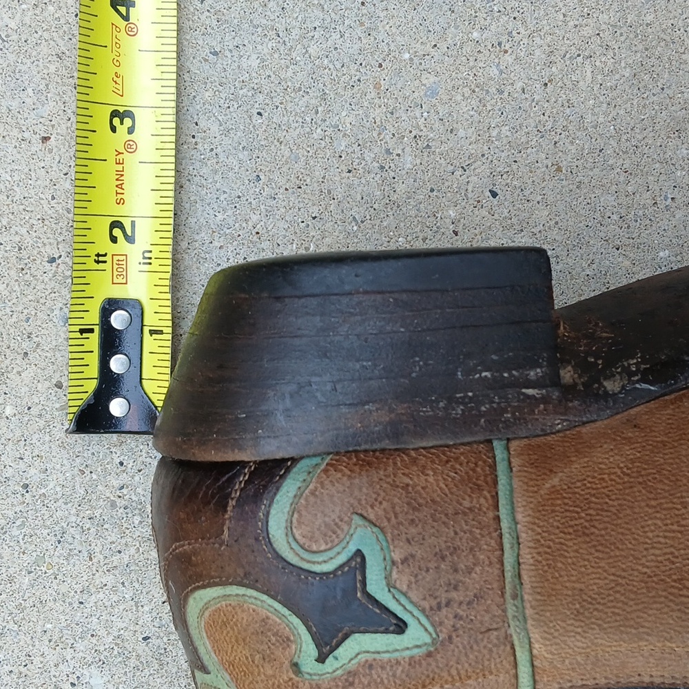 Old Gringo Two-Tone Brown Floral Embroidered Heeled Cowboy Boots - Picture 9 of 16